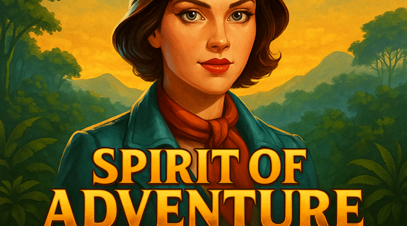 Ilustrasi slot Spirit of Adventure Pragmatic Play bertema petualangan dengan karakter explorer wanita